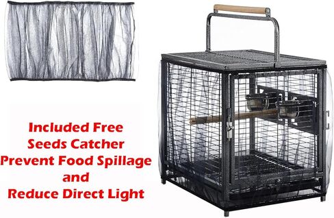 Deluxe Portable Wrought Iron Bird Travel Parrot Vet Carrier Cage Prevent Beaks Out Pet Products for Parrots Conures Cockatiel Amazon African Grey Prevent Beaks Out Include Cage Cover in Saudi Arabia