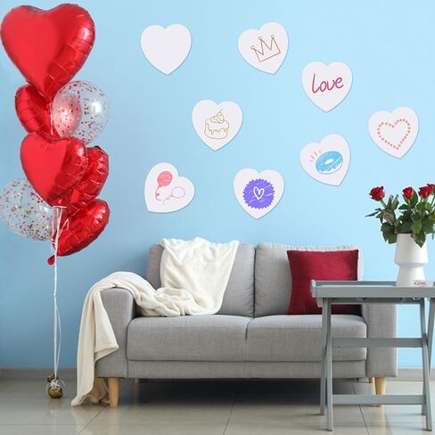 MixTeach 72 Pcs Large Heart Cutout White Paper Heart 6 Inch Heart Shape Die Cut Heart Decoration Valentine’s Day Card Paper for Classroom Bulletin Board Decor Kids’ Love and Peace School Craft Project in Saudi Arabia