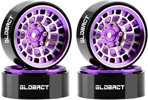 GLOBACT Aluminum Alloy 1.3" Beadlock Wheels -3.75mm Offset for SCX24 AX24 TRX4M Upgrade 1/18 1/24 RC Crawler Parts (Black) in Saudi Arabia