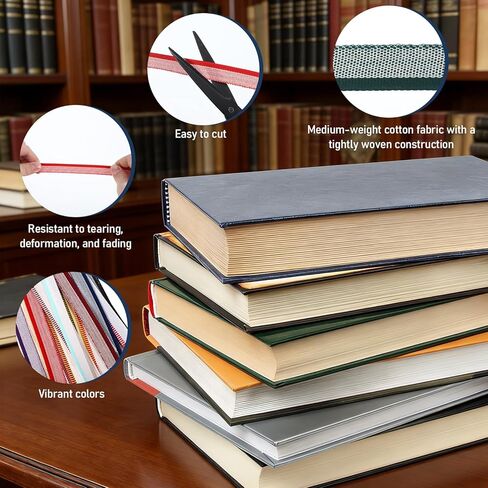 26 قطعة من عصابات رأس تجليد الكتب مقاس 11.8 بوصة 26 لونًا من القطن عصابات تجليد الكتب للمبتدئين مجموعات عقال الكتب ذاتية الصنع قابلة للقص in Kuwait