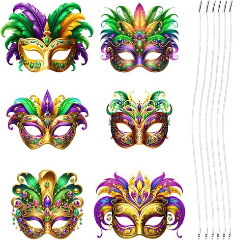 6-Pack Carnival Party Masks – DIY Cardboard Half-Face Eye Masks, Perfect for Masquerade, Halloween, and Unisex Events, Size 22.5 * 16.5 cm in Saudi Arabia
