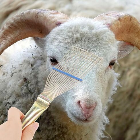 Homoyoyo Sheep Wool Comb Brush and Horse Hair Rake for Livestock Grooming, 23Cm Small Yellow Deshedding Tool for Cattle and Farm Animal Hair Removal in Saudi Arabia