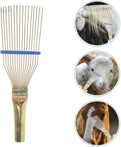 Homoyoyo Sheep Wool Comb Brush and Horse Hair Rake for Livestock Grooming, 23Cm Small Yellow Deshedding Tool for Cattle and Farm Animal Hair Removal in Saudi Arabia