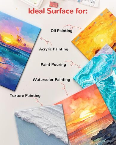 لوحات قماشية للرسم 36 حزمة، لوحات قماشية للرسم مقاس 5x7 بوصة، 100% قطن أبيض لوازم فنية فارغة لدهانات الأكريليك الزيتية والألوان المائية in Kuwait