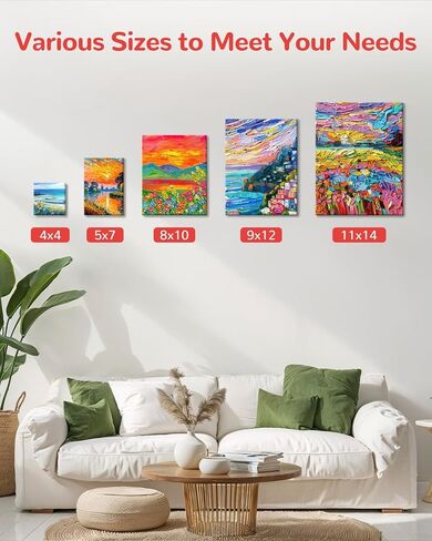 لوحات قماشية للرسم 36 حزمة، لوحات قماشية للرسم مقاس 5x7 بوصة، 100% قطن أبيض لوازم فنية فارغة لدهانات الأكريليك الزيتية والألوان المائية in Kuwait