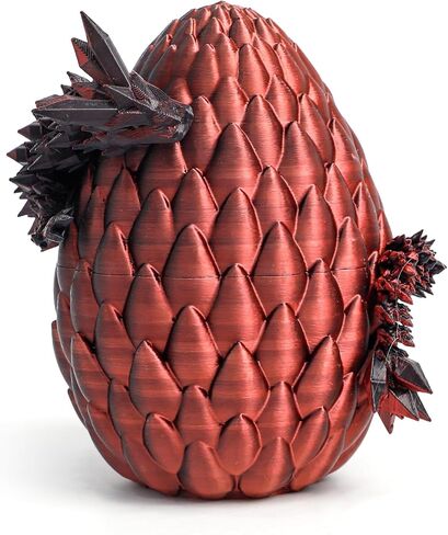 3D Printed Dragon Egg - Gold - Easter Basket Stuffers, Surprise Egg with 12" Flexible Crystal Dragon Inside, Mythical 3D Printed Gift Toy, Desk Executive Pet, Figurine Decor for Birthday in Kuwait
