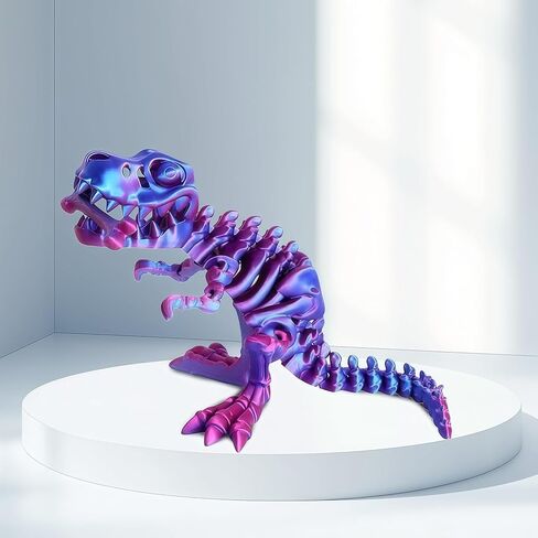 3D Printed T-Rex Action Figure, Multicolor Gradient Dinosaur Model for Home Desktop Display, Colorful in Saudi Arabia
