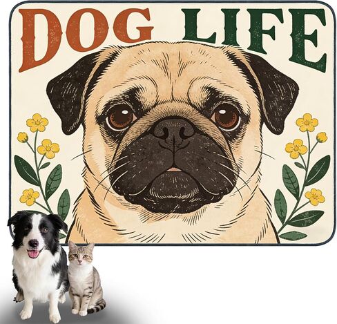 Nuxovilar Pet Dog Supplies Food Mat Pink Heart-Paw Polyester (23.62×17.71 inches) Bowl Water Spill Pad Feeding Gear for Home, Feeding Spot, Pet Nook in Kuwait