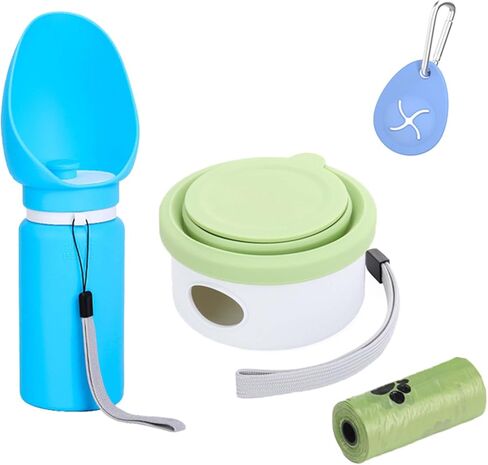 The Foldable Dog Water Bottle and 3-in-1 Snack and Garbage Bag Storage Box are The First Choice for Outdoor Activities, Equipped with 1 roll of Garbage Bags and a Garbage Hanging Ring. in Kuwait