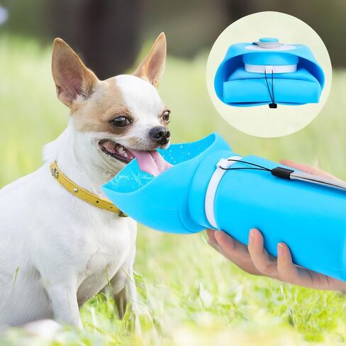 The Foldable Dog Water Bottle and 3-in-1 Snack and Garbage Bag Storage Box are The First Choice for Outdoor Activities, Equipped with 1 roll of Garbage Bags and a Garbage Hanging Ring. in Kuwait