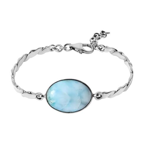 PHNX Larimar Chain Link Bracelet for Women – Sterling Silver Adjustable Bracelet with Natural Gemstone, Handmade Bracelet, Artisan Jewelry, Gift for Her in Saudi Arabia