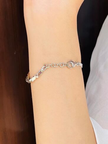 PHNX Larimar Chain Link Bracelet for Women – Sterling Silver Adjustable Bracelet with Natural Gemstone, Handmade Bracelet, Artisan Jewelry, Gift for Her in Saudi Arabia