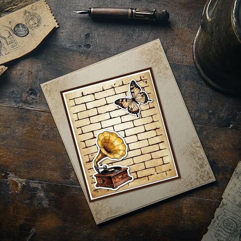 GLOBLELAND الملمس خلفية التشبث المطاط ختم 8.66 × 7 بوصة بلاط الحائط إيفا تتشبث جبل طوابع الشقوق النسيج فقاعات المطاط طوابع مجموعة لصنع بطاقة ألبوم الصور ديكور الديكور DIY سكرابوكينغ in Kuwait