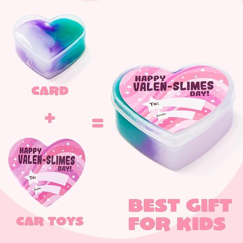 JOYIN 30 PCS Valentines Day Galaxy Slime Hearts for Kids Valentine Classroom Exchange Prizes, Party Favors, Gift Exchange in Saudi Arabia