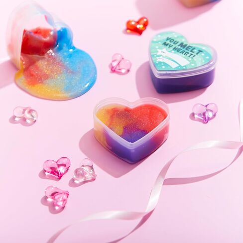 JOYIN 30 PCS Valentines Day Galaxy Slime Hearts for Kids Valentine Classroom Exchange Prizes, Party Favors, Gift Exchange in Saudi Arabia