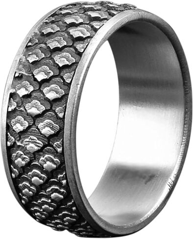 BySilverStone - Japanese Pattern Men Wedding Ring, 925 Sterling Silver Men Wedding Jewelry, Japanese Art, Engagement Ring, Wave Ring, Best Man Gift in Saudi Arabia
