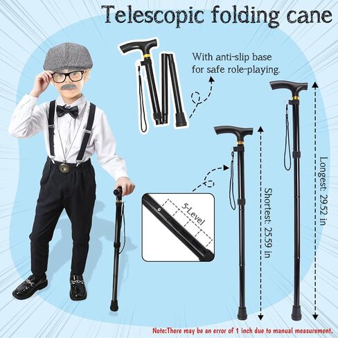 100 Days of School Costume for Boys Kids,Old Man Costume for Kids,Grandpa Costume Accessories Boys Set in Kuwait