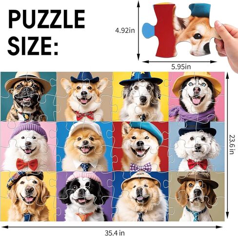 Jumbo Floor Puzzle for Kids,48 Piece Funny Dog Jigsaw Puzzles,Learning Educational Toys for Toddlers Ages 3-5,Puppy Theme Puzzles Children Gift for Boy Girl Ages 4-8 in Saudi Arabia