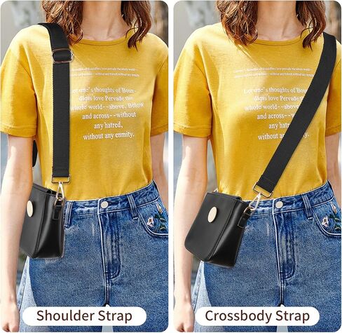 Wide Purse Strap Replacement Crossbody Shoulder Bag, Universal Adjustable Straps for Bags, Gold Buckle - Black in Kuwait