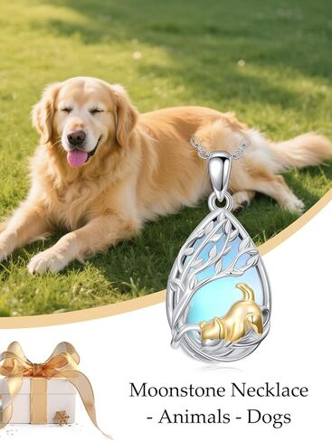 JKR Moonstone Christmas Gifts for Women Axolotl/Cat/Dog/Penguin/Ladybug/Bee/Hummingbird Teardrop Moonstone Pendant Sterling Silver Cute Jewelry Xmas Gifts for Daughter Her Mom Wife in Saudi Arabia