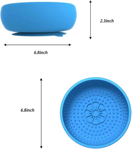 Saphe Dog Lick Bowl, Anxiety Relief Lick Silicone Dog Bowl, Non-Slip Licking mat for Distraction, Freezer & Dishwasher Safe (Blue) in Saudi Arabia