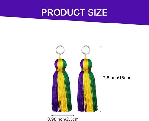 2 Pcs Mardi gras Boot Tassels - Classic Purple Green Gold Polyester Tassels, Carnival Boot Hanging Accessories for Parades Costumes Party Decor for Men Women in Saudi Arabia