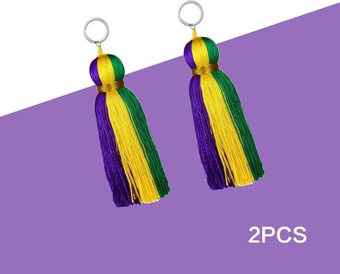2 Pcs Mardi gras Boot Tassels - Classic Purple Green Gold Polyester Tassels, Carnival Boot Hanging Accessories for Parades Costumes Party Decor for Men Women in Saudi Arabia