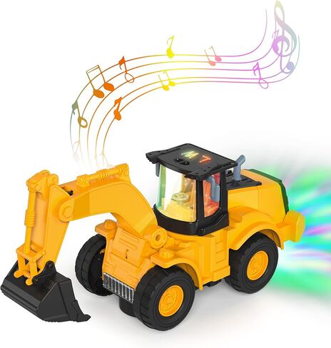 Kizmyee Automatic Excavator Toy with Music & 3D Lights, Battery Powered Construction Vehicle for Kids Ages 3-6, Boys Girls Gift for Birthday Christmas (Batteries Not Included) in Saudi Arabia