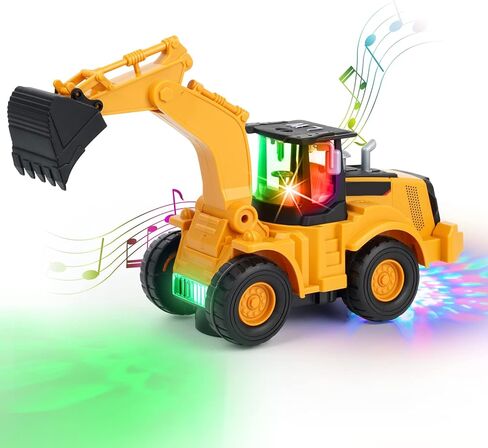 Kizmyee Automatic Excavator Toy with Music & 3D Lights, Battery Powered Construction Vehicle for Kids Ages 3-6, Boys Girls Gift for Birthday Christmas (Batteries Not Included) in Saudi Arabia