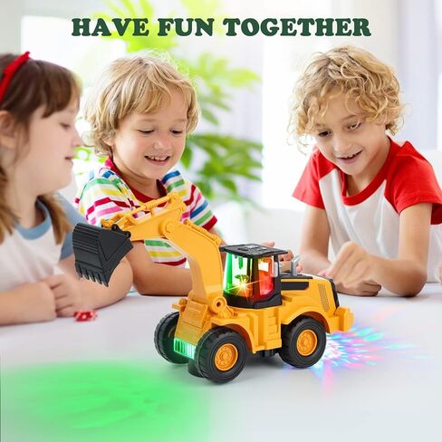 Kizmyee Automatic Excavator Toy with Music & 3D Lights, Battery Powered Construction Vehicle for Kids Ages 3-6, Boys Girls Gift for Birthday Christmas (Batteries Not Included) in Saudi Arabia