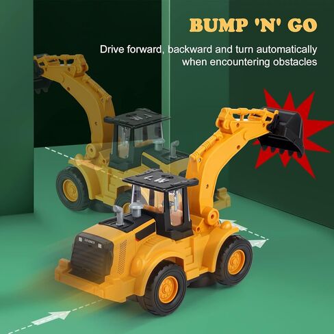 Kizmyee Automatic Excavator Toy with Music & 3D Lights, Battery Powered Construction Vehicle for Kids Ages 3-6, Boys Girls Gift for Birthday Christmas (Batteries Not Included) in Saudi Arabia