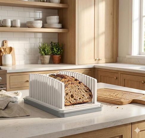 Professional Bread Slicer Guide Precision Loaf Cutter with Non-Slip Base for Perfect, Even Slices Artisan Sourdough Bread in Saudi Arabia