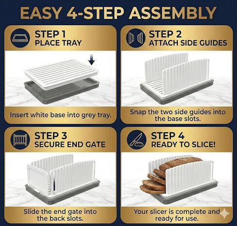 Professional Bread Slicer Guide Precision Loaf Cutter with Non-Slip Base for Perfect, Even Slices Artisan Sourdough Bread in Saudi Arabia
