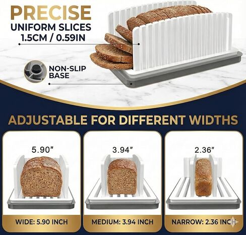 Professional Bread Slicer Guide Precision Loaf Cutter with Non-Slip Base for Perfect, Even Slices Artisan Sourdough Bread in Saudi Arabia