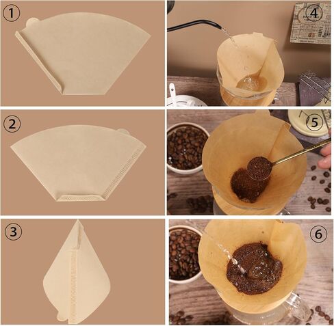 160 Count #4 Cone Coffee Filters 8-12 Cup Disposable Coffee Filters 4 Cone Paper Unbleached Natural Number 4 Filters Paper Compatible with Ninja Coffee Filter, Drip and Pour Over Coffee Maker in Kuwait