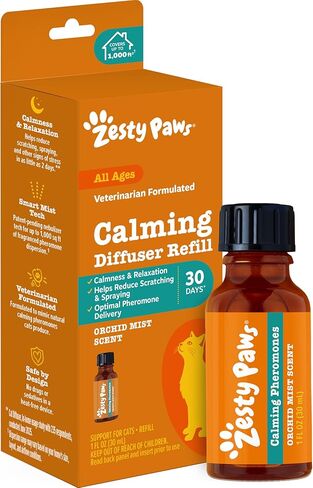 Zesty Paws 30 Day Cat Pheromones Calming Diffuser Plug-in Starter Kit - Cat Calming Diffuser for Cats with Stress, Urine Spraying, Scratching, Excessive Grooming & Aggression - Starter Kit in Saudi Arabia