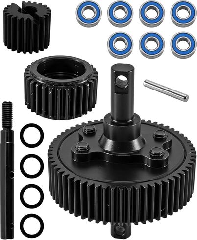 Steel Transmission Gear Fit for 1/10 Slash 2WD(VXL) Rustler Stampede Bandit 2WD(VXL), Transmission Gear Upgrades Part for Grearbox, Black in Saudi Arabia