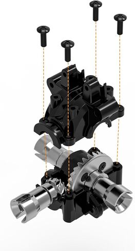 مجموعة صندوق التروس الأمامية لسيارات RC من Hosim FY-QBX03 لقطع غيار شاحنة X07 X08 X07W X15W RC، أجزاء التجميع التفاضلية للعتاد الحلزوني 1/10 سيارة RC in Kuwait