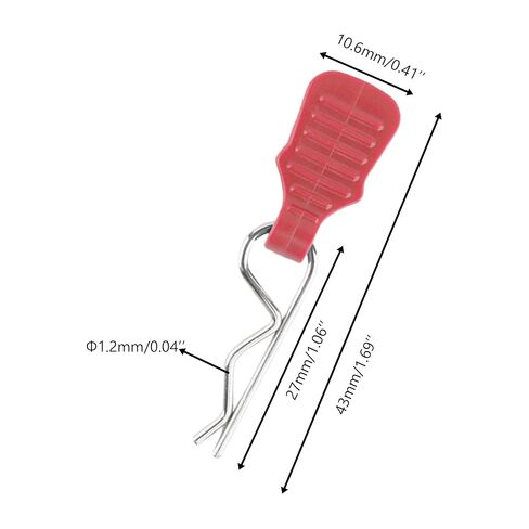30 Pieces 1.2mm Universal RC Body Clips with Pull Tabs Car Clips RTR Clip Pins H165 Assembly Spare Parts for 1:8 1:10 1:12 Scale Redcat HPI Himoto HSP Exceed Car Parts Truck Buggy（Red in Saudi Arabia