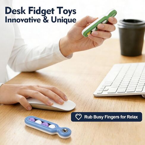 Fidget Toys Adults Anxiety Relief: 4 Pack Fidget Clicker Toys - Sensory Toys for Autism Kids Calming - ADHD Tools Desk Fidgets for Classroom - Cool Office Gadgets Gifts for Teen Women Men in Kuwait
