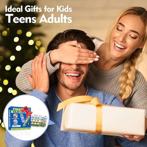 Fidget Toys Adults Anxiety Relief: 4 Pack Fidget Clicker Toys - Sensory Toys for Autism Kids Calming - ADHD Tools Desk Fidgets for Classroom - Cool Office Gadgets Gifts for Teen Women Men in Kuwait