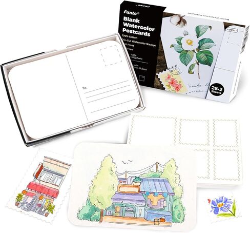 Funto Blank Watercolor Paper Postcards, 50 Cards, 4x6, 140lb/300gsm, Acid-Free Heavyweight Art Paper for Thank You Notes & Greeting Cards in Saudi Arabia