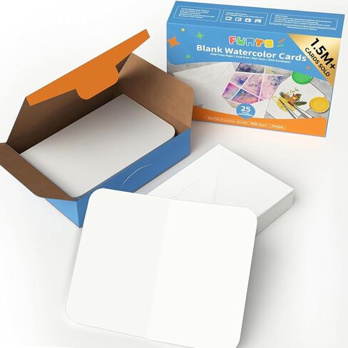 Funto Blank Watercolor Paper Postcards, 50 Cards, 4x6, 140lb/300gsm, Acid-Free Heavyweight Art Paper for Thank You Notes & Greeting Cards in Saudi Arabia