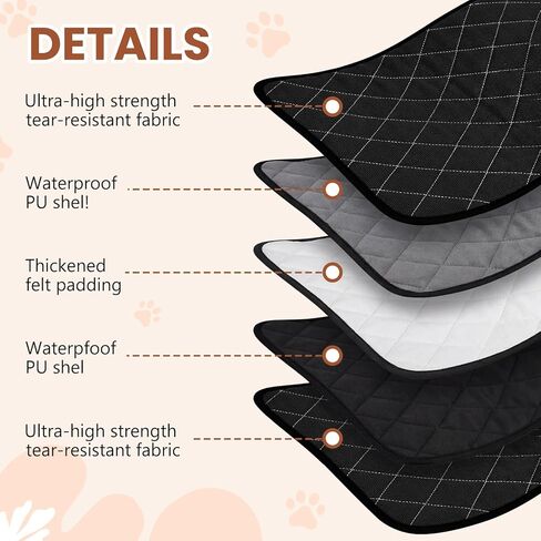 Yinkin Chew Proof Dog Crate Pad, 47" x 35" Indestructible Dog Bed for Aggressive Chewers, Waterproof Crate Mat for Extra Large Dogs, Indoor Floor or Car Use, Machine Washable in Saudi Arabia