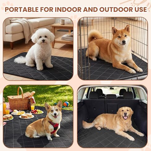 Yinkin Chew Proof Dog Crate Pad, 47" x 35" Indestructible Dog Bed for Aggressive Chewers, Waterproof Crate Mat for Extra Large Dogs, Indoor Floor or Car Use, Machine Washable in Saudi Arabia