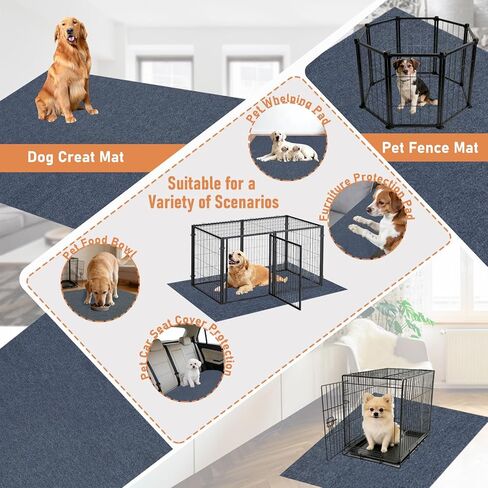 35" X 47" X 0.2''Large Mat for Under Dog Crate-Absorbs Urine, Waterproof, Non-Slip,Easy to Cut, Protects Floors from Wear and Scratches,Reusable Dog Playpen Mat in Saudi Arabia