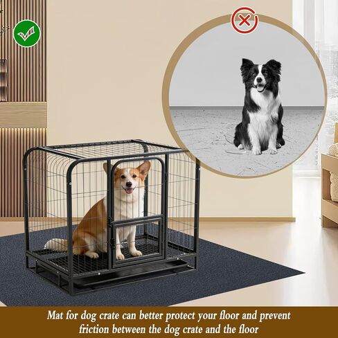 Dog Playpen Mat, Dog Crate Pad Liner for Kennel Training Under Pet Cage Non-Slip Kennel Mat to Protect Floors Extra Large Absorbs Urine Reusable Dog Playpen Mat, 47.23" X 60.23" in Kuwait