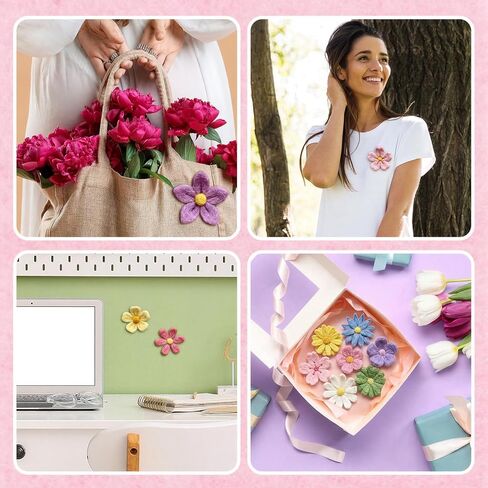 HunnmingRe 32 Set Flower Needle Felting DIY Kits for Beginner Include 30 Colors Wool Roving Felt Fabric and Felting Needles for Spring Home Decoration Art Craft in Saudi Arabia