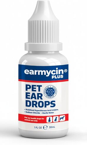 EARMYCIN Ear Infection Treatment Drops for Dogs and Cats,with 0.02% Hypochlorous Acid Soothing Dog Yeast Infection, Itchy Ear Relief-Treats Ear Infections for Dogs & Cats (0.33 fl oz) in Saudi Arabia
