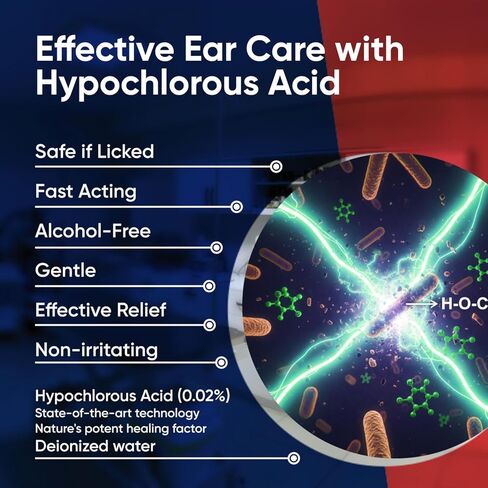 EARMYCIN Ear Infection Treatment Drops for Dogs and Cats,with 0.02% Hypochlorous Acid Soothing Dog Yeast Infection, Itchy Ear Relief-Treats Ear Infections for Dogs & Cats (0.33 fl oz) in Saudi Arabia